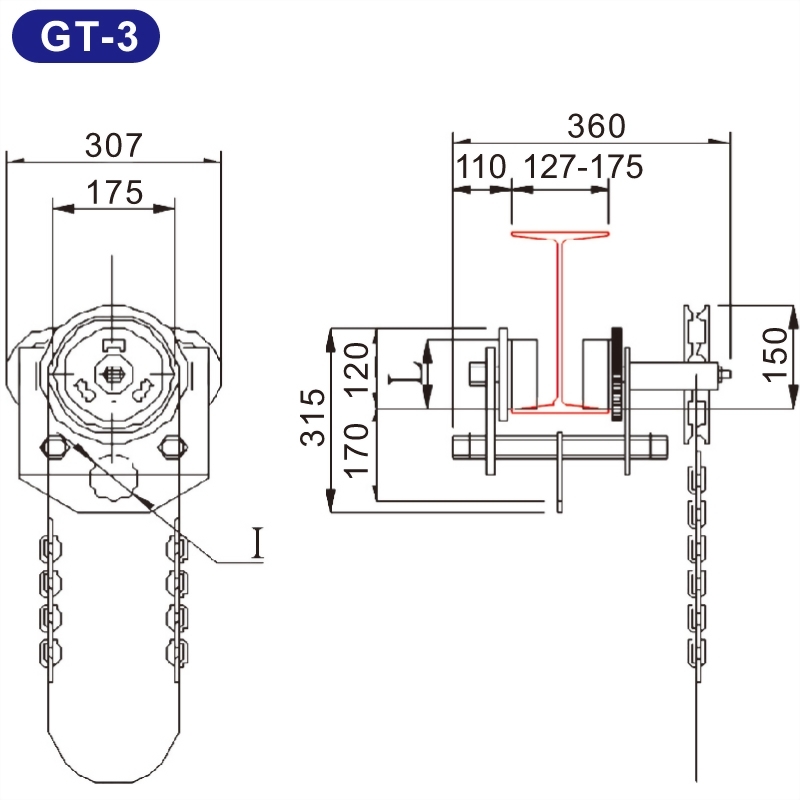 鍊條式滑車/齒輪式滑車(雙軸心型)