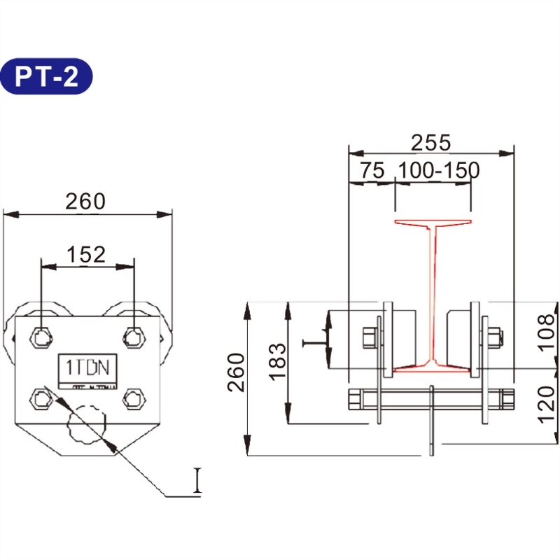 手推式滑車(雙軸心型)