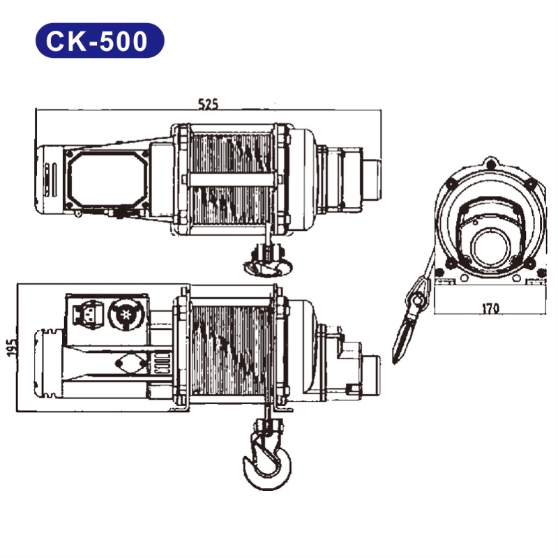 碳刷馬達吊貨捲揚機CK500