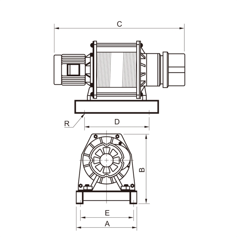 單層鋼索吊貨捲揚機(雙出線)