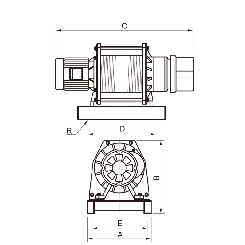 單層鋼索吊貨捲揚機(雙出線)