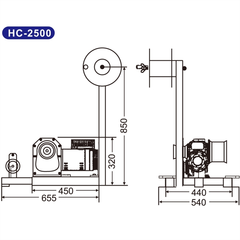 雙軸式雙速電動拉線機