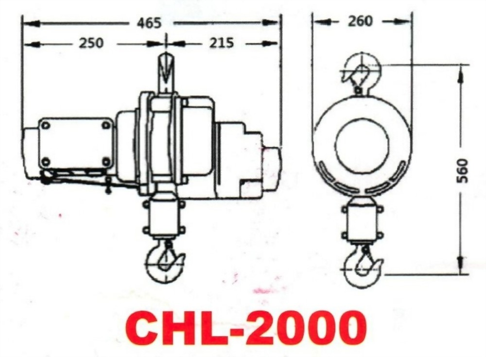 碳刷馬達鍊條吊車CHL系列(110V)