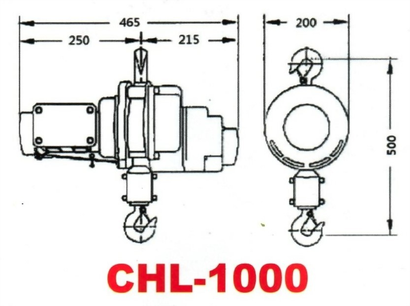碳刷馬達鍊條吊車CHL系列(110V)